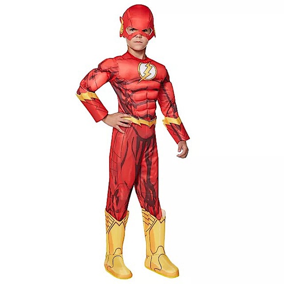 KIDS THE FLASH HALLOWEEN COSTUME SIZE MEDIUM 8-10 - Picture 1 of 6